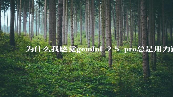 为什么我感觉gemini 2.5 pro总是用力过猛？