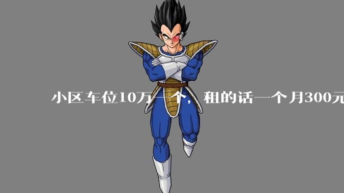 小区车位10万一个，租的话一个月300元，还有必要买车位吗？